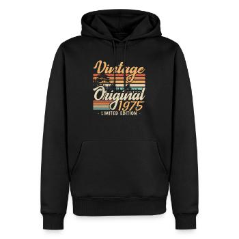 Vintage-Jubiläum aus dem Jahr 1975 Retro 1975 - Männer Premium Bio Hoodie - Schwarz - Vorne - Nico (187cm)