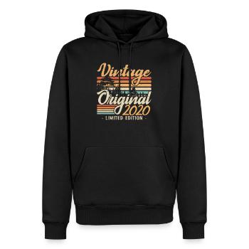 Vintage-Jubiläum Made in 2020 Retro 2020 - Männer Premium Bio Hoodie - Schwarz - Vorne - Nico (187cm)