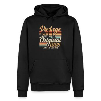 Anniversaire Millésime Fabriqué en 1995 Retro 1995 - Sweat à capuche Premium bio Homme - noir - Devant - Nico (187cm)