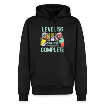 Niveau 56 complète 56 Ans Gamer Level 56 Complete - Sweat à capuche Premium bio Homme - noir - Devant - Nico (187cm)