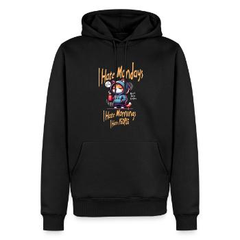 I hate Mondays - Men’s Premium Organic Hoodie - black - Front - Nico (187cm)