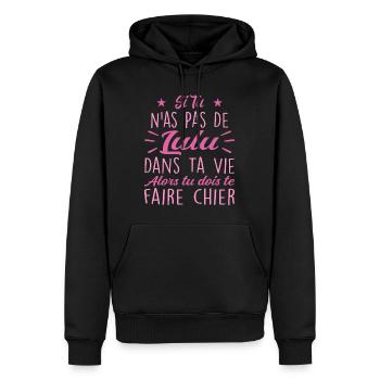 Wenn du kein Lulu Geschenk in deinem Leben hast - Männer Premium Bio Hoodie - Schwarz - Vorne - Nico (187cm)