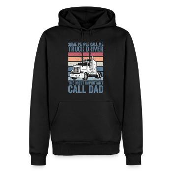 some people call me truck driver - Sweat à capuche Premium bio Homme - noir - Devant - Nico (187cm)