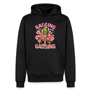 Humor Frosch schlaff, aber immer noch würgend - Frosch Meme - Männer Premium Bio Hoodie - Schwarz - Vorne - Nico (187cm)