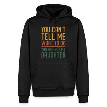 Funny Dad Tees Father Daddy Papa From Daughter Dad - Sweat à capuche Premium bio Homme - noir - Devant - Nico (187cm)
