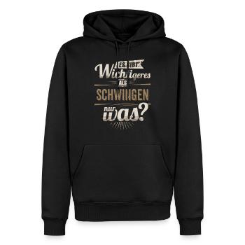 Sportler Motiv - Schwingen - es gibt wichtigeres - - Männer Premium Bio Hoodie - Schwarz - Vorne - Nico (187cm)