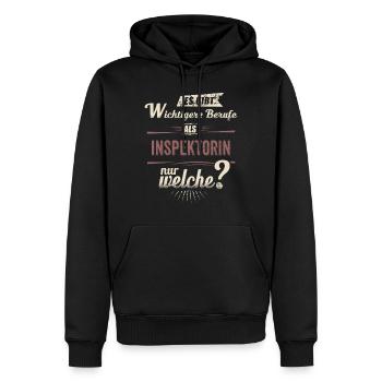 Wichtigere Berufe als - Inspektorin - rot retro - - Men’s Premium Organic Hoodie - black - Front - Nico (187cm)