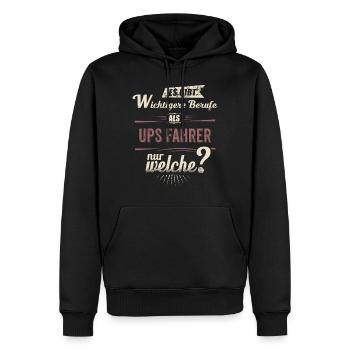 Wichtigere Berufe als - UPS Fahrer - rot retro - - Men’s Premium Organic Hoodie - black - Front - Nico (187cm)