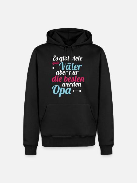 Vater sein - Opa werden - Männer Premium Bio Hoodie - Schwarz