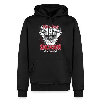 Sachsen Chemnitz Dresden Leipzig Zwickau Geschenk - Männer Premium Bio Hoodie - Schwarz - Vorne - Nico (187cm)