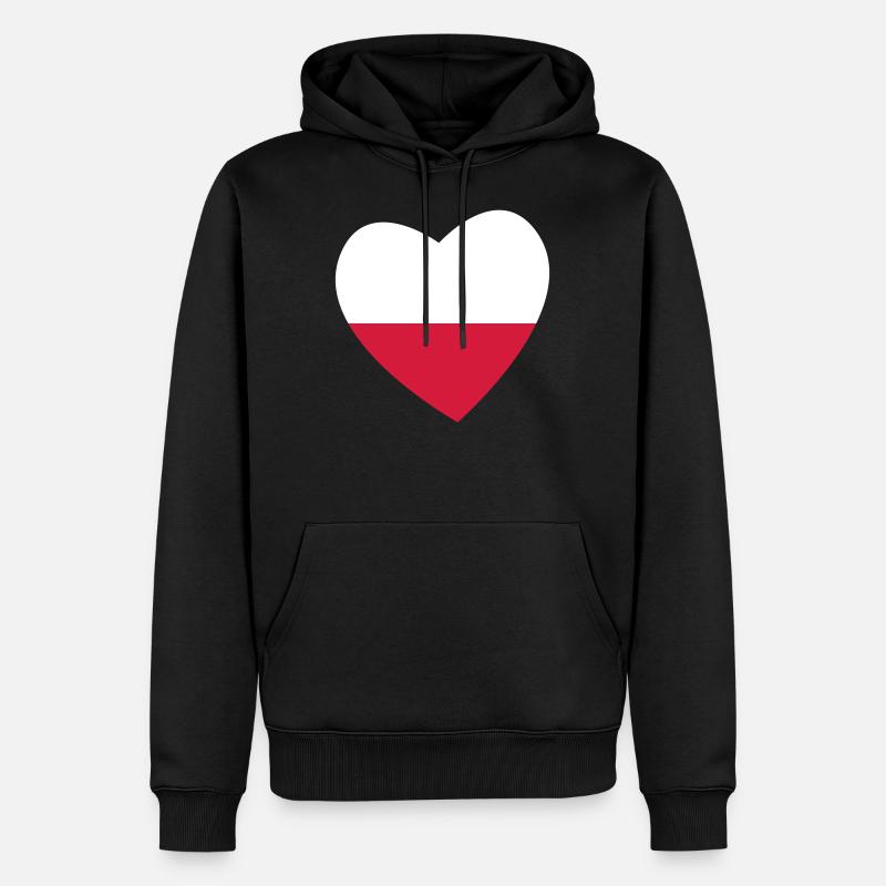Coeur Pologne - Sweat à capuche Premium bio Homme - noir