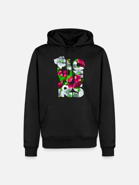 fleurs - Sweat à capuche Premium bio Homme - noir