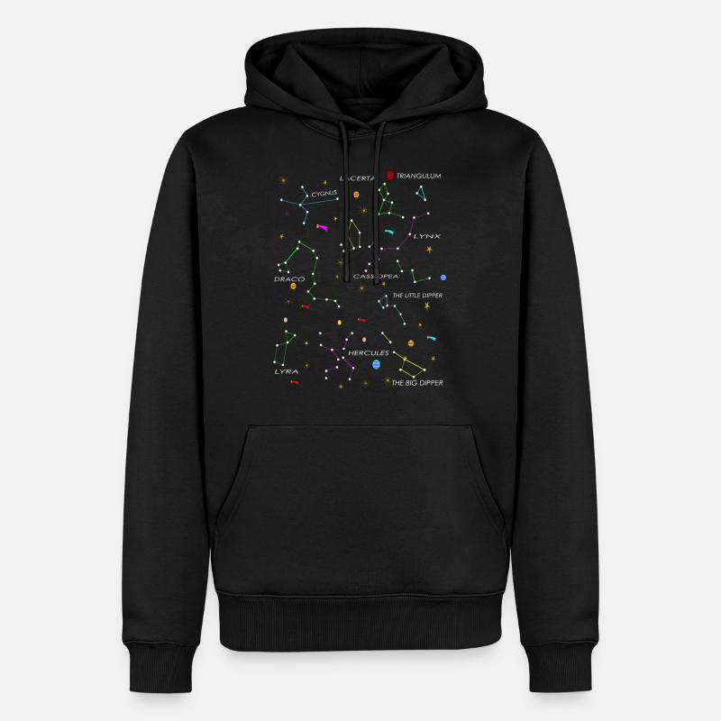 constellations - Sweat à capuche Premium bio Homme - noir