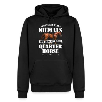 Quarter Horse Pferde Shirt-UNF - Männer Premium Bio Hoodie - Schwarz - Vorne - Nico (187cm)