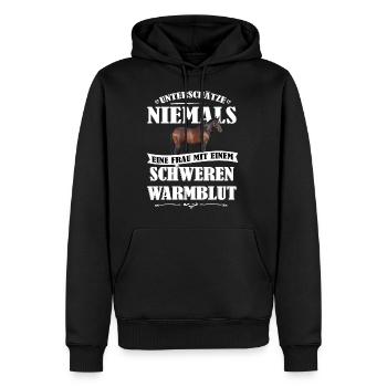 Warmblut Pferde Shirt-UNF - Männer Premium Bio Hoodie - Schwarz - Vorne - Nico (187cm)