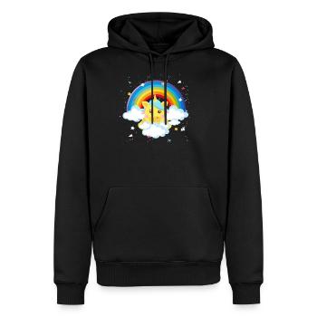 cute pony unicorn rainbow gift baby child - Men’s Premium Organic Hoodie - black - Front - Nico (187cm)