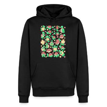 Adorable partout dans le modèle tortue tortue - Sweat à capuche Premium bio Homme - noir - Devant - Nico (187cm)