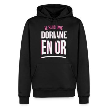 je suis une Doriane en or cadeau idée humour - Sweat à capuche Premium bio Homme - noir - Devant - Nico (187cm)