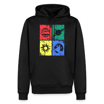 Planeten Universum Sonne Erde Farbe - Männer Premium Bio Hoodie - Schwarz - Vorne - Nico (187cm)