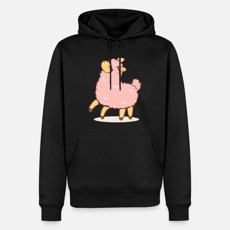 Rosa Schaf - Männer Premium Bio Hoodie - Schwarz