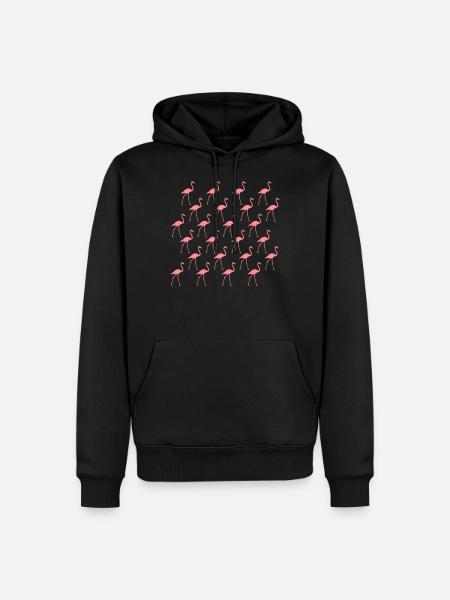 Flamingo rosa Muster - Männer Premium Bio Hoodie - Schwarz