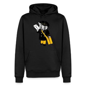 post katze dhl deutsche post postmen cat brief - Männer Premium Bio Hoodie - Schwarz - Vorne - Nico (187cm)