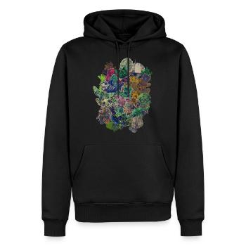 Farbe - Männer Premium Bio Hoodie - Schwarz - Vorne - Nico (187cm)