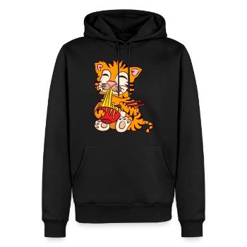 Ramen Life Motivation Tigre Motiv Shirt Ramen Noodle - Sweat à capuche Premium bio Homme - noir - Devant - Nico (187cm)