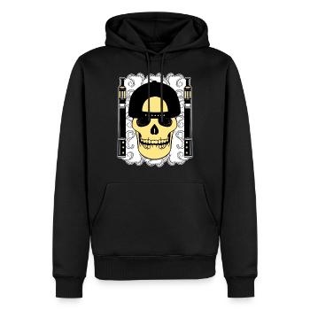 Vaper - Männer Premium Bio Hoodie - Schwarz - Vorne - Nico (187cm)