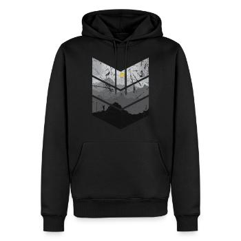 Montagnes vintage - Sweat à capuche Premium bio Homme - noir - Devant - Nico (187cm)