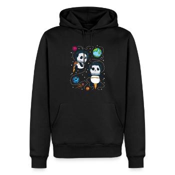 Weltraumkatzen - Männer Premium Bio Hoodie - Schwarz - Vorne - Nico (187cm)