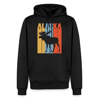 Alaska Moose Travel Vacation Voyageurs Randonnée - Sweat à capuche Premium bio Homme - noir - Devant - Nico (187cm)