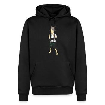 Costume de chat Lederhosen - Sweat à capuche Premium bio Homme - noir - Devant - Nico (187cm)