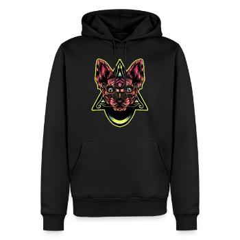 Sphynx Blumenfarbe - Männer Premium Bio Hoodie - Schwarz - Vorne - Nico (187cm)