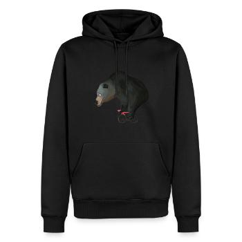 Ours animal vélo de course vélo vélo cadeau - Sweat à capuche Premium bio Homme - noir - Devant - Nico (187cm)