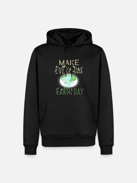 rette den Planet - Männer Premium Bio Hoodie - Schwarz