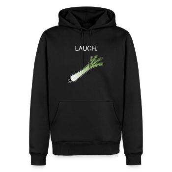 Lauch - Männer Premium Bio Hoodie - Schwarz - Vorne - Nico (187cm)