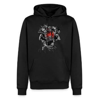 Batman Composition Dark Rot - Männer Premium Bio Hoodie - Schwarz - Vorne - Nico (187cm)