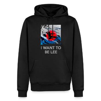 Je veux être Lee - Bruce Lee - Sweat à capuche Premium bio Homme - noir - Devant - Nico (187cm)