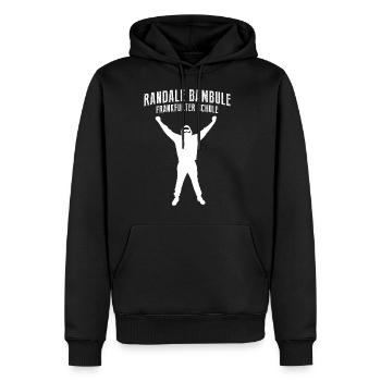 Randale Bambule Frankfurter Schule T-Shirt ffm 069 - Männer Premium Bio Hoodie - Schwarz - Vorne - Nico (187cm)