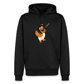 Guitare guitare acoustique Pingouin Cadeau enfants - Sweat à capuche Premium bio Homme - noir - Devant - Nico (187cm)
