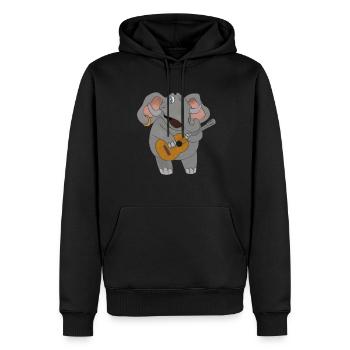Guitare guitare acoustique Éléphant Cadeau enfants - Sweat à capuche Premium bio Homme - noir - Devant - Nico (187cm)