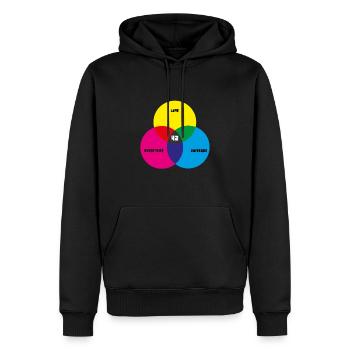 Die Antwort ist 42- Das Leben das Universum und e - Männer Premium Bio Hoodie - Schwarz - Vorne - Nico (187cm)