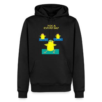 Tapis de canard poulet origami yoga origami - Sweat à capuche Premium bio Homme - noir - Devant - Nico (187cm)