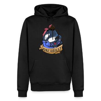 Orcabilly - Sweat à capuche Premium bio Homme - noir - Devant - Nico (187cm)