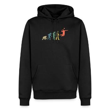 Evolution du volleyball - Sweat à capuche Premium bio Homme - noir - Devant - Nico (187cm)