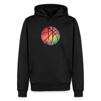 Ballon de basketball basketball cadeau - Sweat à capuche Premium bio Homme - noir - Devant - Nico (187cm)