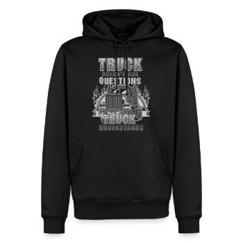 Truck Doesn t Ask - Männer Premium Bio Hoodie - Schwarz - Vorne - Nico (187cm)