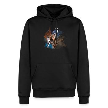 Westernreiter Reining Quarter Horse Sliding Stop - Männer Premium Bio Hoodie - Schwarz - Vorne - Nico (187cm)