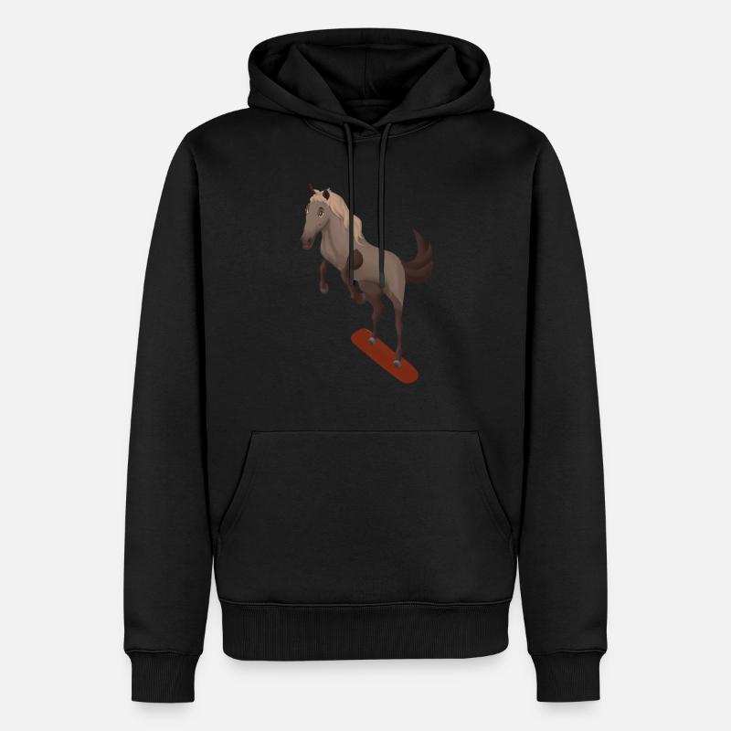 Snowboard Pferd Snowboarding Pferdenarr Geschenk - Männer Premium Bio Hoodie - Schwarz